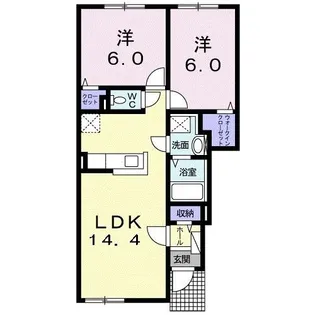 プリムローズII【1階】の間取り