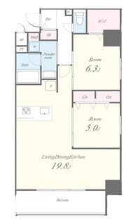 グラン クレイエル 両国【6階】の間取り