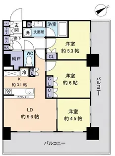 パークタワー八千代緑が丘【15階】の間取り