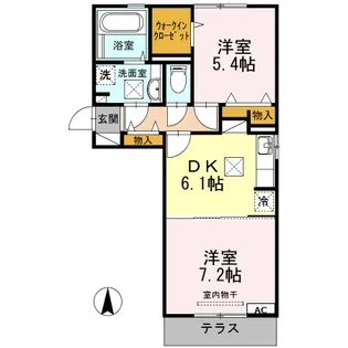 ソレアードD-1【1階】の間取り