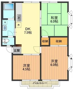 ビューハイツウインディアA【2階】の間取り