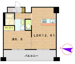 ファーストクラス市民病院前(4階)【4階】の間取り