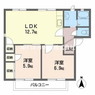 セントラルヴィラI,II【2階】の間取り
