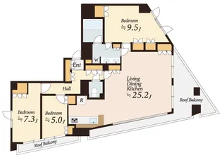 オーキッドレジデンス六本木【14階】の間取り