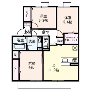 ライトハウス西野【2階】の間取り