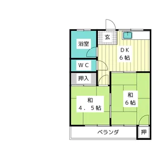 メゾン極楽(旧:大幸荘)【2階】の間取り