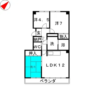 チュイル黒沢【2階】の間取り