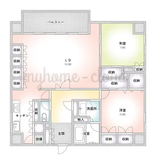 ライオンズマンション帝塚山【1階】の間取り
