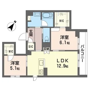 ヴィラアルボ II【2階】の間取り