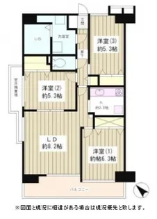リューズ・リバー月島【6階】の間取り