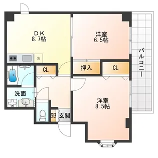 アビタシオン阿波座【4階】の間取り