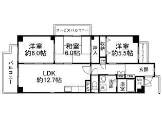 オリュザ西大手【6階】の間取り