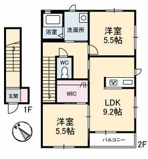 ヴィラージュ C棟【2階】の間取り