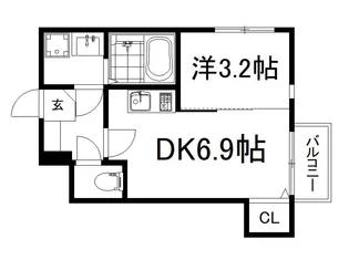 ハーモニーテラス深草坊町【1階】の間取り