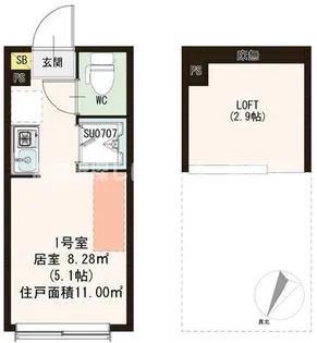 ハーモニーテラス落合【2階】の間取り