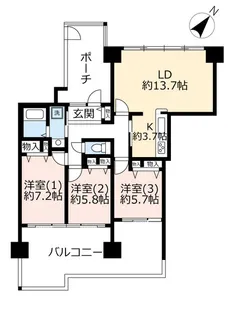 URパークシティふれあいのまち【5階】の間取り