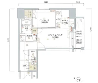 グランパーク県庁前【6階】の間取り