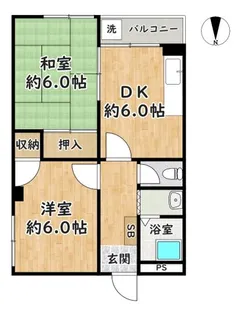 山中ハイツ【2階】の間取り