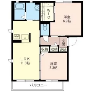 シャーメゾン大道B(下触町)【2階】の間取り