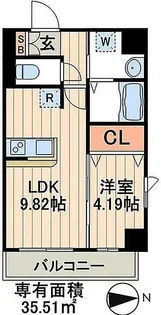 レジデンスフジミ【6階】の間取り