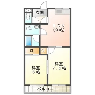 ヴェルジェ西条【3階】の間取り