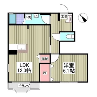 マロニエハイツI【1階】の間取り