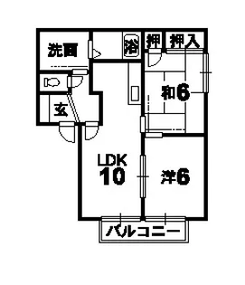 クレセントハイツ【2階】の間取り