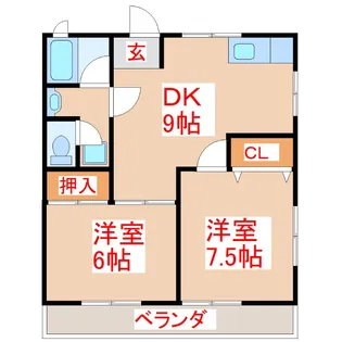 外薗アパート【1階】の間取り