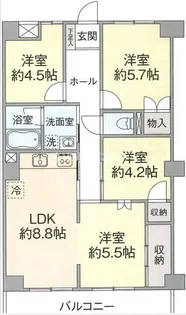 スターハイツ北野【4階】の間取り
