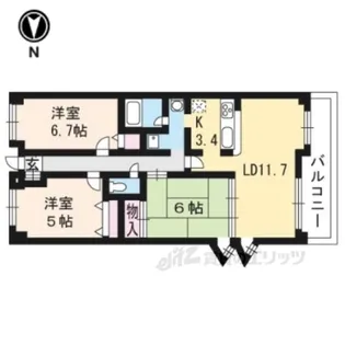 ロータリーマンション大津京アンダント【2階】の間取り