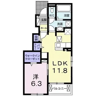 ホワイトパークエム【1階】の間取り