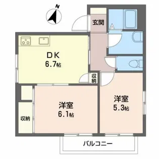 グレース阿倍野【2階】の間取り