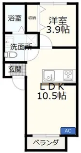 シティーワンズツルベ【1階】の間取り