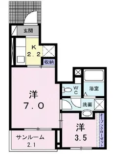 ルミエール コート【1階】の間取り