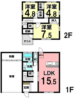 岐阜県多治見市宝町3【一戸建】の間取り