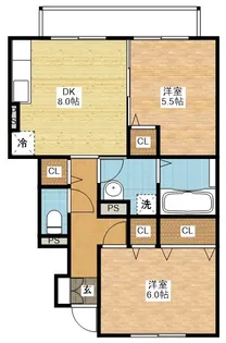 ヴェルジェ平間【1階】の間取り