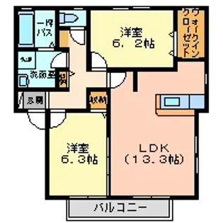 カーサルミエールABC【1階】の間取り