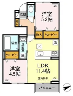 レオン【1階】の間取り