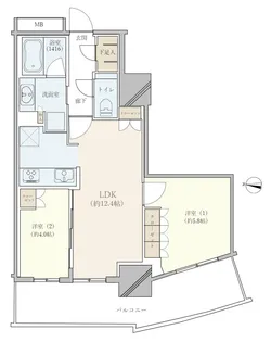ルミナリータワー池袋【9階】の間取り