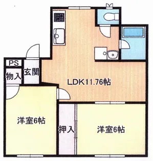 カーサキクチ【2階】の間取り
