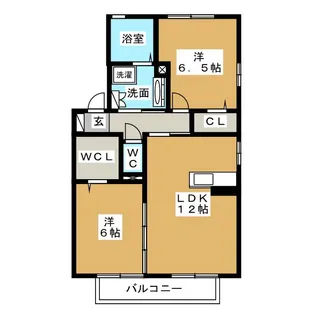 リヴェールふたご B棟【2階】の間取り