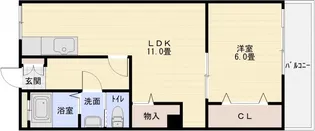 マンション完洋荘【4階】の間取り