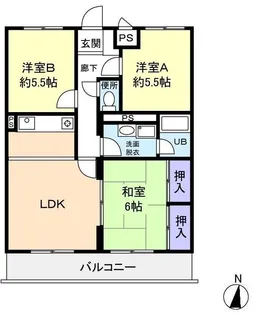 ヴィラ平林II【1階】の間取り