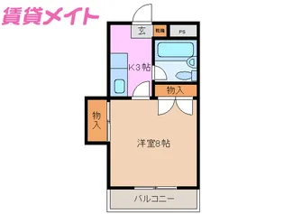 中部マンション【1階】の間取り