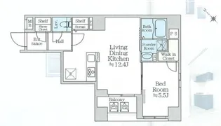アイルプレミアム月島【7階】の間取り