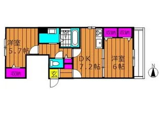 チッタ・デ・国府【2階】の間取り