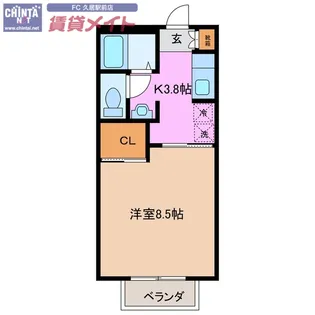 プレザントハイツ久居 A棟【2階】の間取り