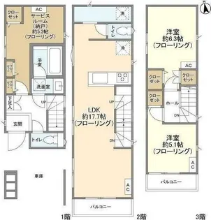 千葉県市川市市川3【一戸建】の間取り