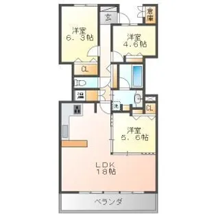 キャッスルハイツ岐阜西 1202号【12階】の間取り