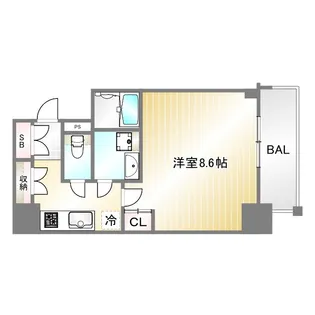 GENOVIA神戸湊川公園【14階】の間取り